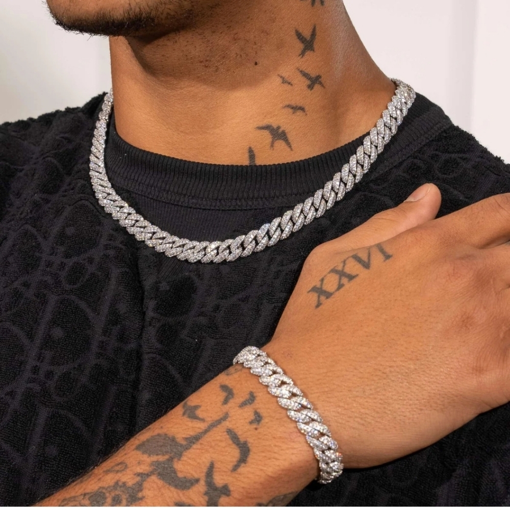 Silver Chain Necklace and Bracelet Set